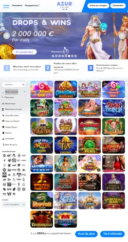 l'application et interface CASINOZER